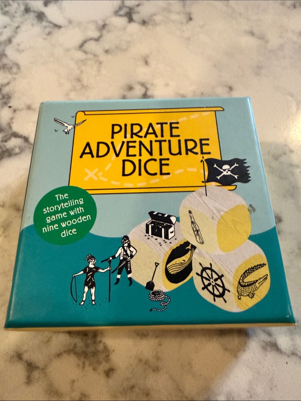 Pirate Adventure Dice Storytelling Game - Turquoise & Yellow